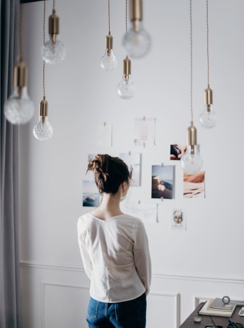 Woman appraising images